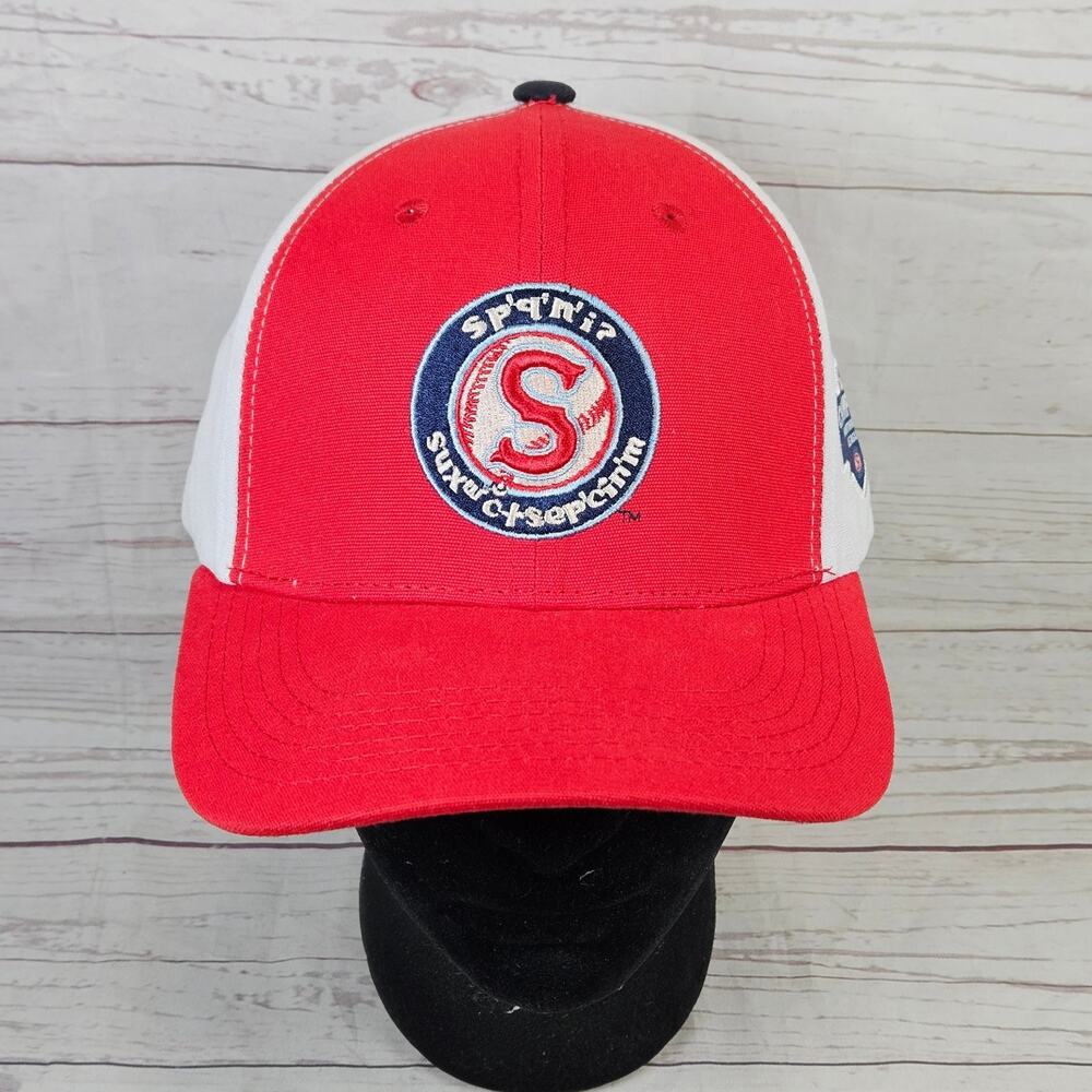 Spokane Indians Melon Wear Baseball Cap Adjustable Red White 2024 Champions